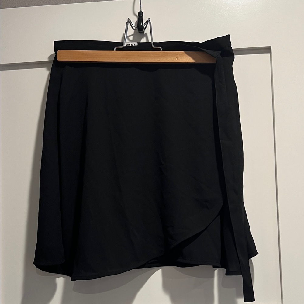 Aritzia Sunday Best Skirt Elegant Black Wrap Skirt